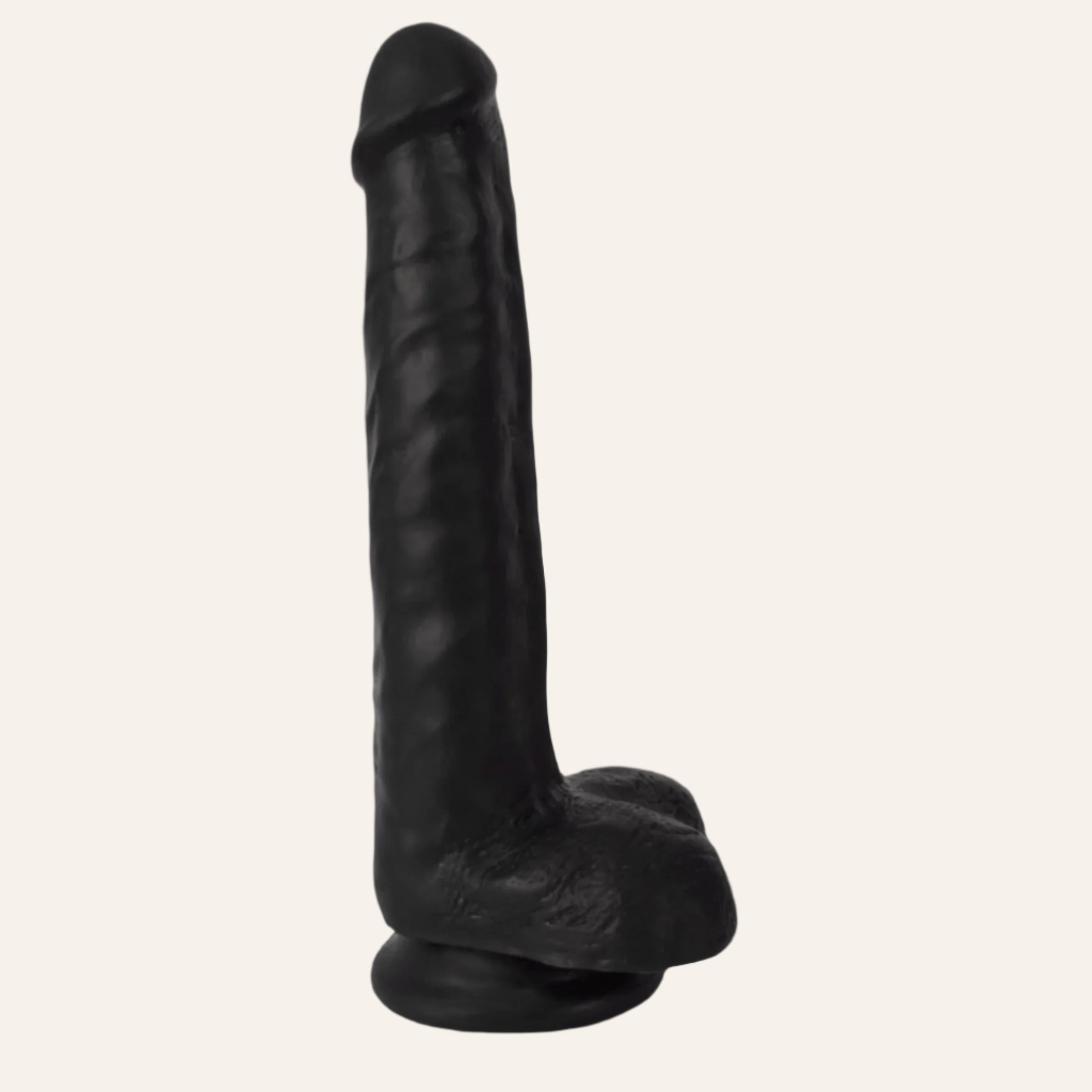 Thinz 8 Inch Slim Dildo with Balls - Black
