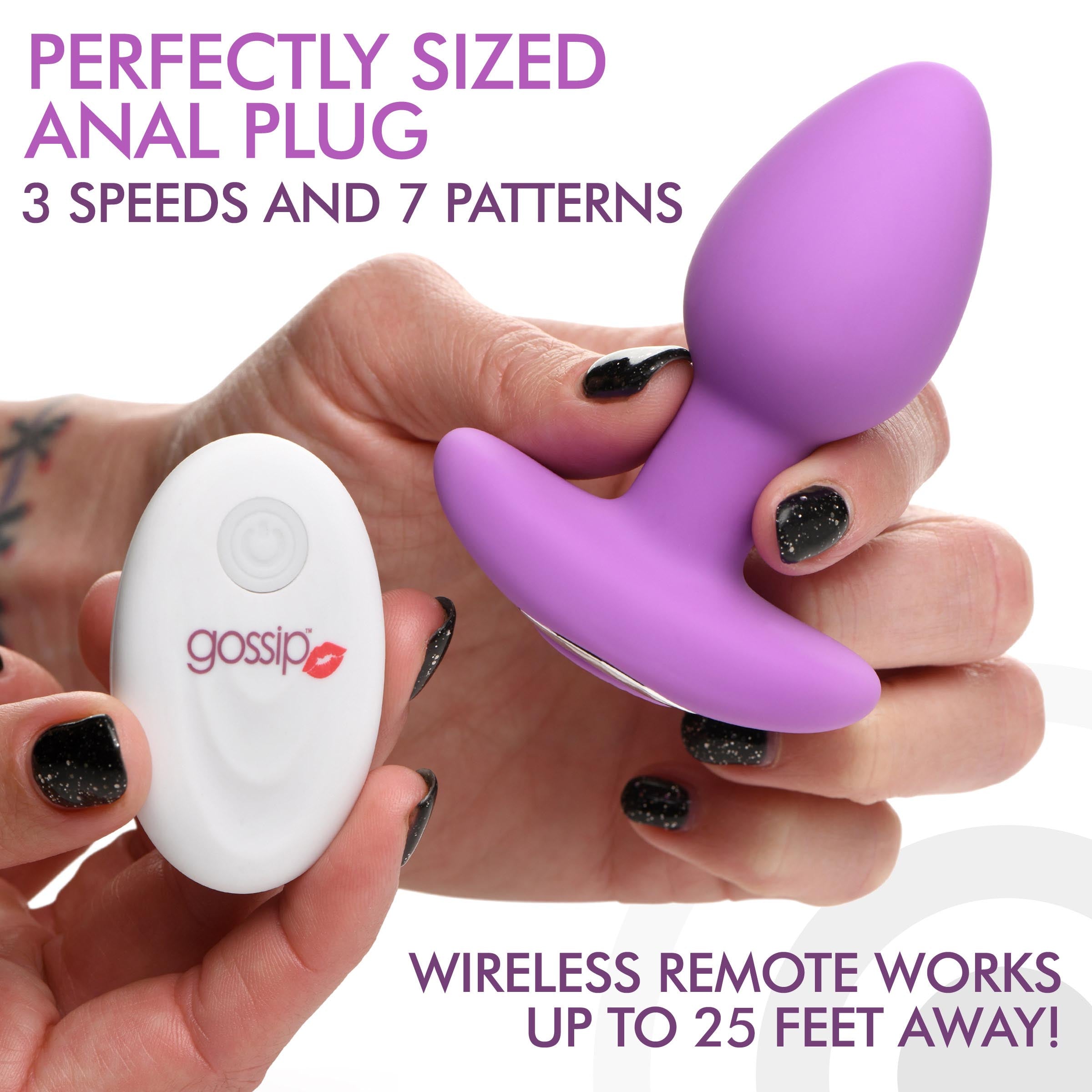 Gossip Pop Rocker 10X Vibrating Silicone Plug - Violet