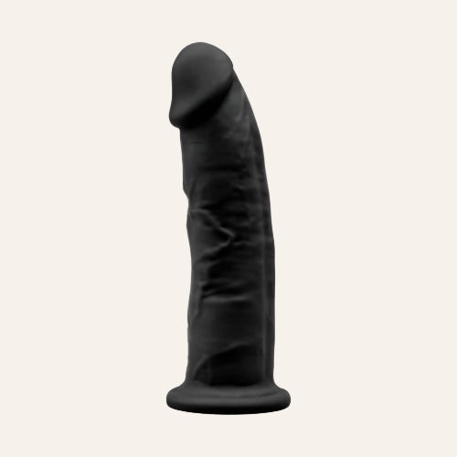 7.5 inch Realistic Silicone Dual Density Dildo with Suction Cup Black
